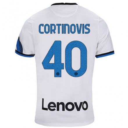 Damen Fußball Fabio Cortinovis #40 Weiß Blau Auswärtstrikot Trikot 2021/22 T-Shirt