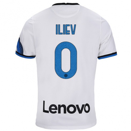Damen Fußball Nikola Iliev #0 Weiß Blau Auswärtstrikot Trikot 2021/22 T-Shirt