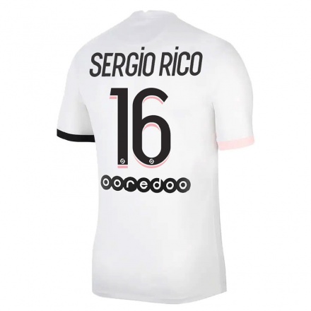 Damen Fußball Sergio Rico #16 Weiß Rosa Auswärtstrikot Trikot 2021/22 T-Shirt