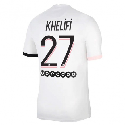 Damen Fußball Lea Khelifi #27 Weiß Rosa Auswärtstrikot Trikot 2021/22 T-Shirt