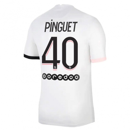 Damen Fußball Alice Pinguet #40 Weiß Rosa Auswärtstrikot Trikot 2021/22 T-Shirt