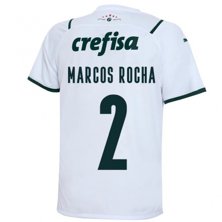 Damen Fußball Marcos Rocha #2 Weiß Auswärtstrikot Trikot 2021/22 T-Shirt