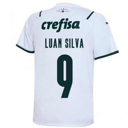 Damen Fußball Luan Silva #9 Weiß Auswärtstrikot Trikot 2021/22 T-Shirt