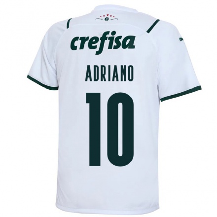 Damen Fußball Luiz Adriano #10 Weiß Auswärtstrikot Trikot 2021/22 T-Shirt