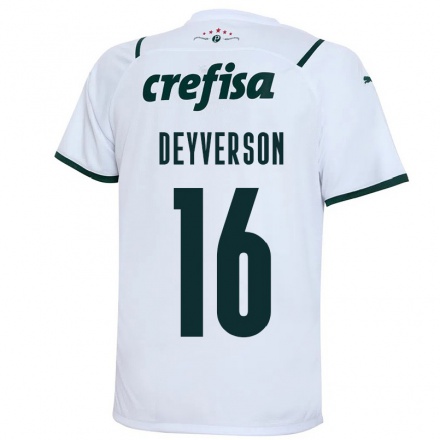 Damen Fußball Deyverson #16 Weiß Auswärtstrikot Trikot 2021/22 T-Shirt