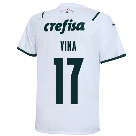 Damen Fußball Matias Vina #17 Weiß Auswärtstrikot Trikot 2021/22 T-Shirt
