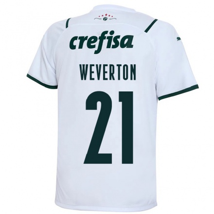 Damen Fußball Weverton #21 Weiß Auswärtstrikot Trikot 2021/22 T-Shirt