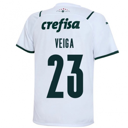 Damen Fußball Raphael Veiga #23 Weiß Auswärtstrikot Trikot 2021/22 T-Shirt