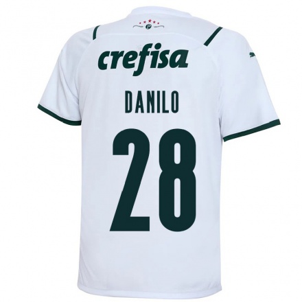Damen Fußball Danilo #28 Weiß Auswärtstrikot Trikot 2021/22 T-Shirt