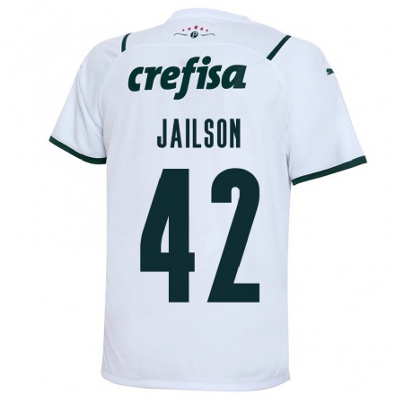 Damen Fußball Jailson #42 Weiß Auswärtstrikot Trikot 2021/22 T-Shirt