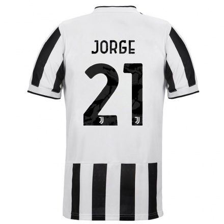 Damen Fußball Kaio Jorge #21 Weiß Schwarz Heimtrikot Trikot 2021/22 T-Shirt