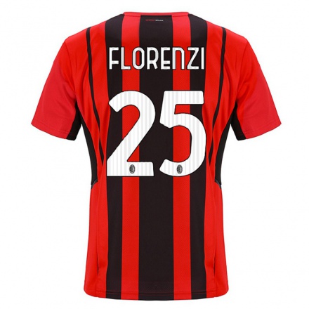 Damen Fußball Alessandro Florenzi #25 Rot Schwarz Heimtrikot Trikot 2021/22 T-Shirt