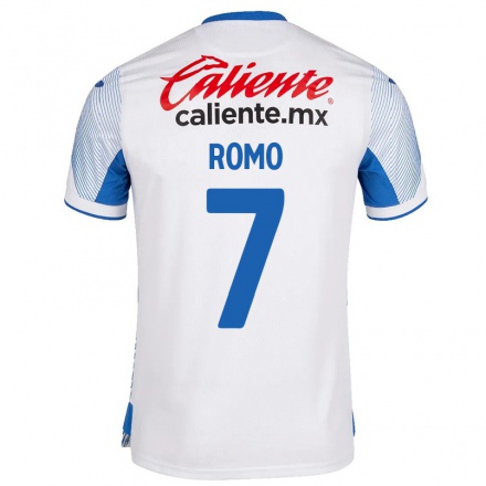Damen Fußball Luis Romo #7 Weiß Auswärtstrikot Trikot 2021/22 T-Shirt