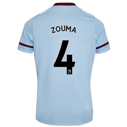 Damen Fußball Kurt Zouma #4 Himmelblau Auswärtstrikot Trikot 2021/22 T-Shirt