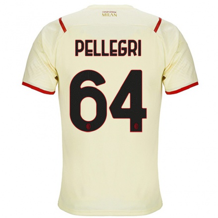 Damen Fußball Pietro Pellegri #64 Champagner Auswärtstrikot Trikot 2021/22 T-Shirt