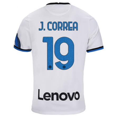 Damen Fußball Joaquin Correa #19 Weiß Blau Auswärtstrikot Trikot 2021/22 T-Shirt