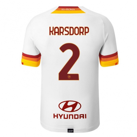 Damen Fußball Rick Karsdorp #2 Weiß Auswärtstrikot Trikot 2021/22 T-Shirt