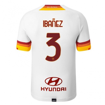 Damen Fußball Roger Ibanez #3 Weiß Auswärtstrikot Trikot 2021/22 T-Shirt