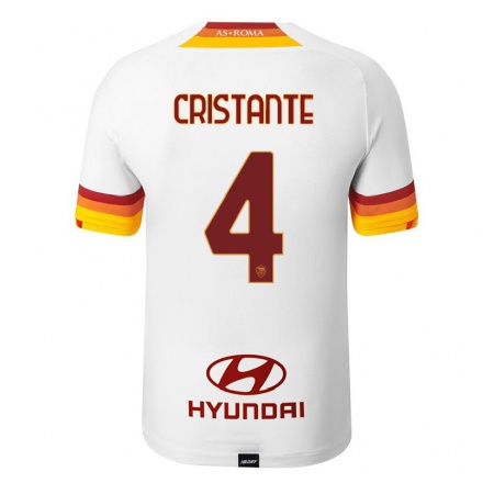 Damen Fußball Bryan Cristante #4 Weiß Auswärtstrikot Trikot 2021/22 T-Shirt