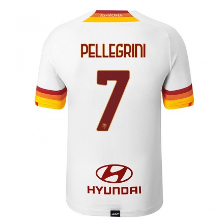 Damen Fußball Lorenzo Pellegrini #7 Weiß Auswärtstrikot Trikot 2021/22 T-Shirt