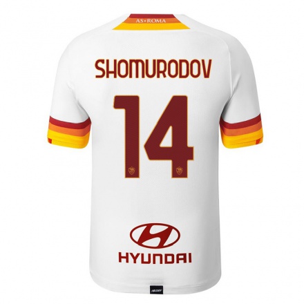 Damen Fußball Eldor Shomurodov #14 Weiß Auswärtstrikot Trikot 2021/22 T-Shirt