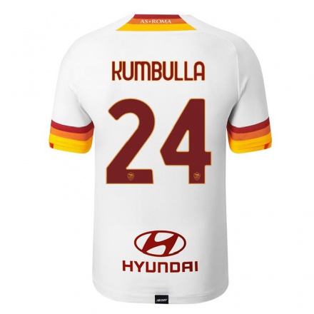 Damen Fußball Marash Kumbulla #24 Weiß Auswärtstrikot Trikot 2021/22 T-Shirt