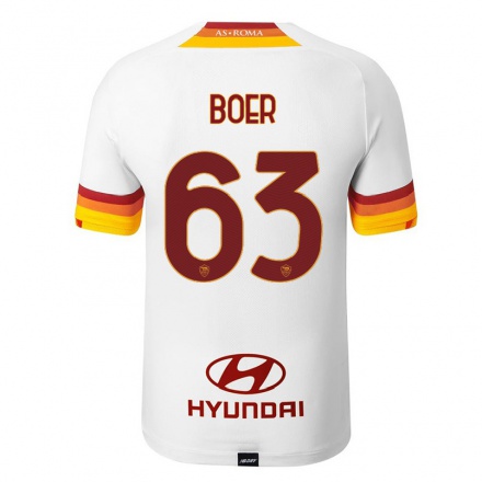 Damen Fußball Pietro Boer #63 Weiß Auswärtstrikot Trikot 2021/22 T-Shirt