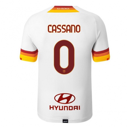 Damen Fußball Claudio Cassano #0 Weiß Auswärtstrikot Trikot 2021/22 T-Shirt