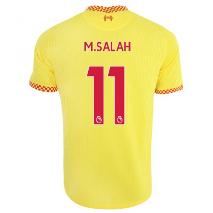 Damen Fußball Mohamed Salah #11 Gelb Ausweichtrikot Trikot 2021/22 T-Shirt