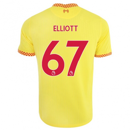 Damen Fußball Harvey Elliott #67 Gelb Ausweichtrikot Trikot 2021/22 T-Shirt