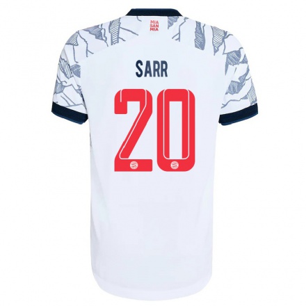 Damen Fußball Bouna Sarr #20 Grau Weiß Ausweichtrikot Trikot 2021/22 T-Shirt
