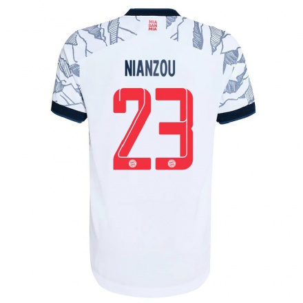 Damen Fußball Tanguy Nianzou #23 Grau Weiß Ausweichtrikot Trikot 2021/22 T-Shirt