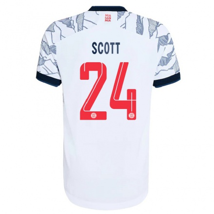 Damen Fußball Christopher Scott #24 Grau Weiß Ausweichtrikot Trikot 2021/22 T-Shirt