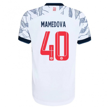 Damen Fußball Grant-Leon Mamedova #40 Grau Weiß Ausweichtrikot Trikot 2021/22 T-Shirt