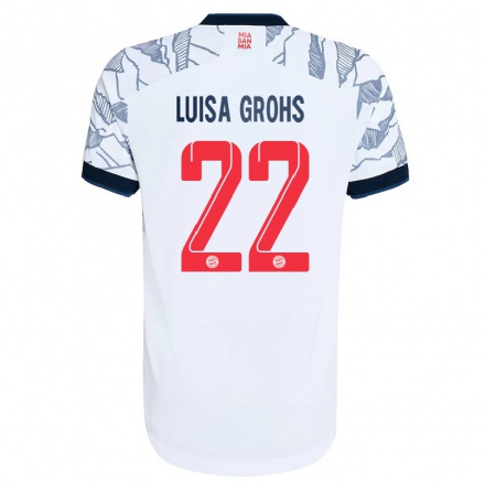 Damen Fußball Maria Luisa Grohs #22 Grau Weiß Ausweichtrikot Trikot 2021/22 T-Shirt