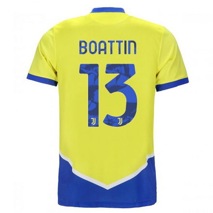 Damen Fußball Lisa Boattin #13 Blau Gelb Ausweichtrikot Trikot 2021/22 T-Shirt