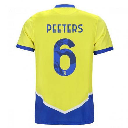 Damen Fußball Daouda Peeters #6 Blau Gelb Ausweichtrikot Trikot 2021/22 T-Shirt