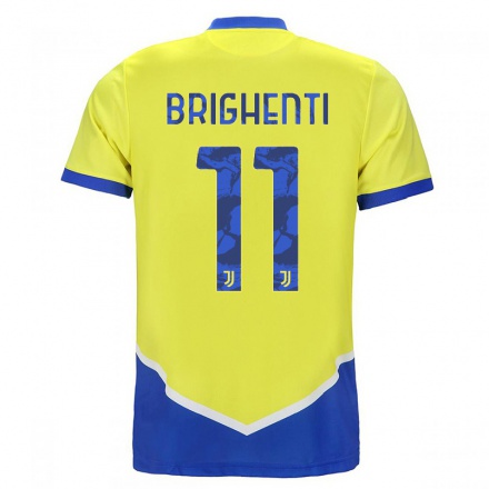 Damen Fußball Andrea Brighenti #11 Blau Gelb Ausweichtrikot Trikot 2021/22 T-Shirt