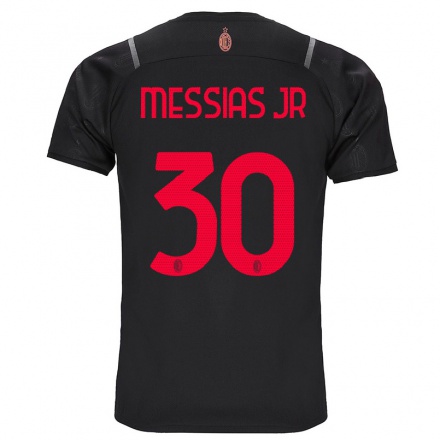 Damen Fußball Junior Messias #30 Schwarz Ausweichtrikot Trikot 2021/22 T-Shirt