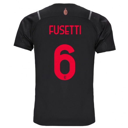 Damen Fußball Laura Fusetti #6 Schwarz Ausweichtrikot Trikot 2021/22 T-Shirt