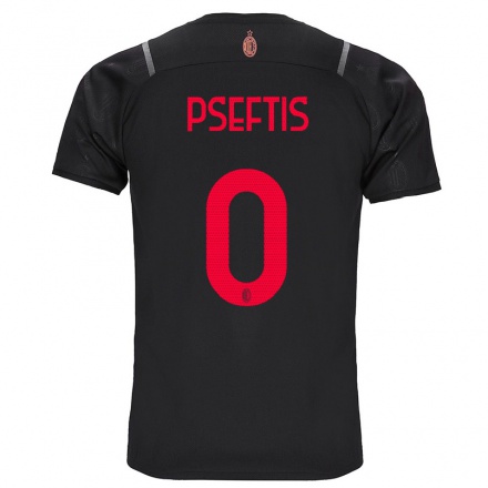 Damen Fußball Fotios Pseftis #0 Schwarz Ausweichtrikot Trikot 2021/22 T-Shirt