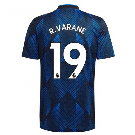 Damen Fußball Raphael Varane #19 Dunkelblau Ausweichtrikot Trikot 2021/22 T-Shirt
