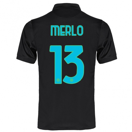 Damen Fußball Beatrice Merlo #13 Schwarz Ausweichtrikot Trikot 2021/22 T-Shirt