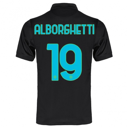 Damen Fußball Lisa Alborghetti #19 Schwarz Ausweichtrikot Trikot 2021/22 T-Shirt