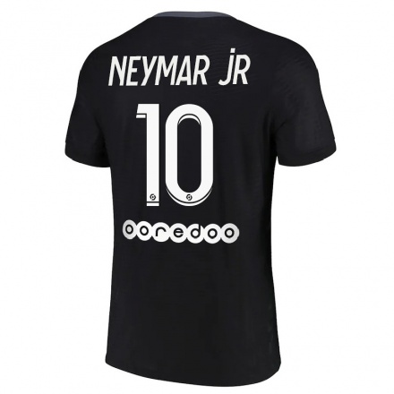 Damen Fußball Neymar #10 Schwarz Ausweichtrikot Trikot 2021/22 T-Shirt