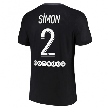 Damen Fußball Benedicte Simon #2 Schwarz Ausweichtrikot Trikot 2021/22 T-Shirt