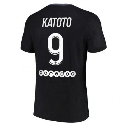 Damen Fußball Marie-Antoinette Katoto #9 Schwarz Ausweichtrikot Trikot 2021/22 T-Shirt