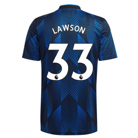 Damen Fußball Poppy Lawson #33 Dunkelblau Ausweichtrikot Trikot 2021/22 T-Shirt