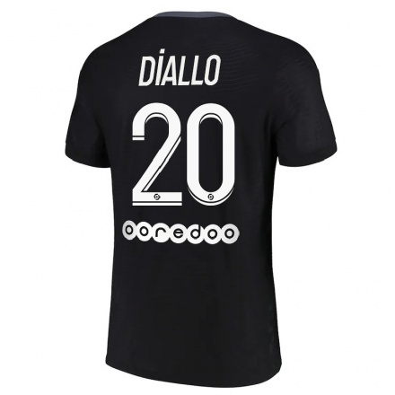 Damen Fußball Aminata Diallo #20 Schwarz Ausweichtrikot Trikot 2021/22 T-Shirt