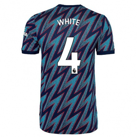 Damen Fußball Ben White #4 Blau Schwarz Ausweichtrikot Trikot 2021/22 T-Shirt